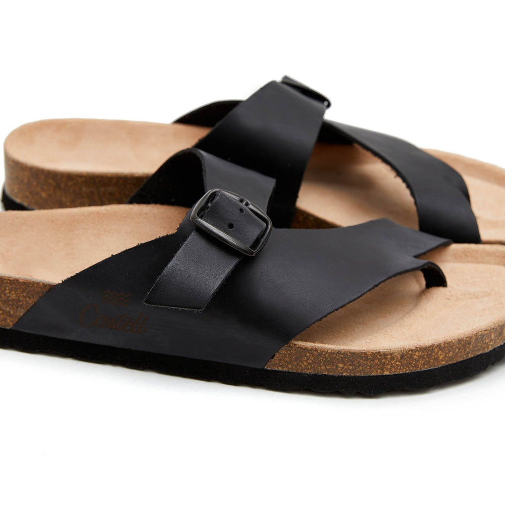 Castell ST. PETERSBURG FOR MEN Sandal Slide on Flats - Finest Leather Extra Soft Padded Insole